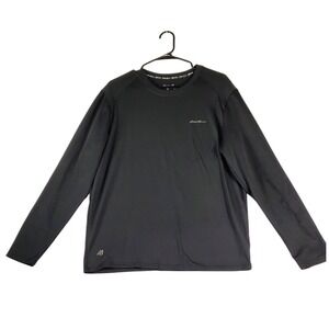 Eddie Bauer Mens L Long Sleeve FREEDRY T Shirt Black Performance Athletic